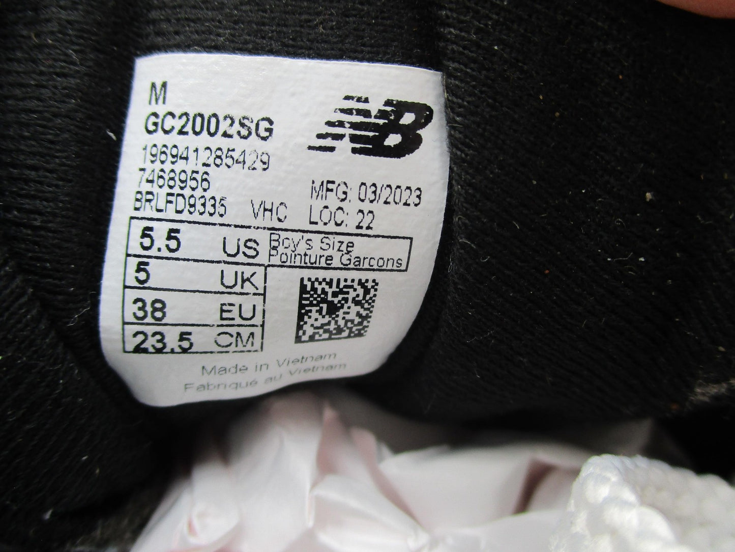 New Balance 2002R Big Kid 'Slate Grey Black' Sz 5.5 Running GC2002SG Sneaker 1R59