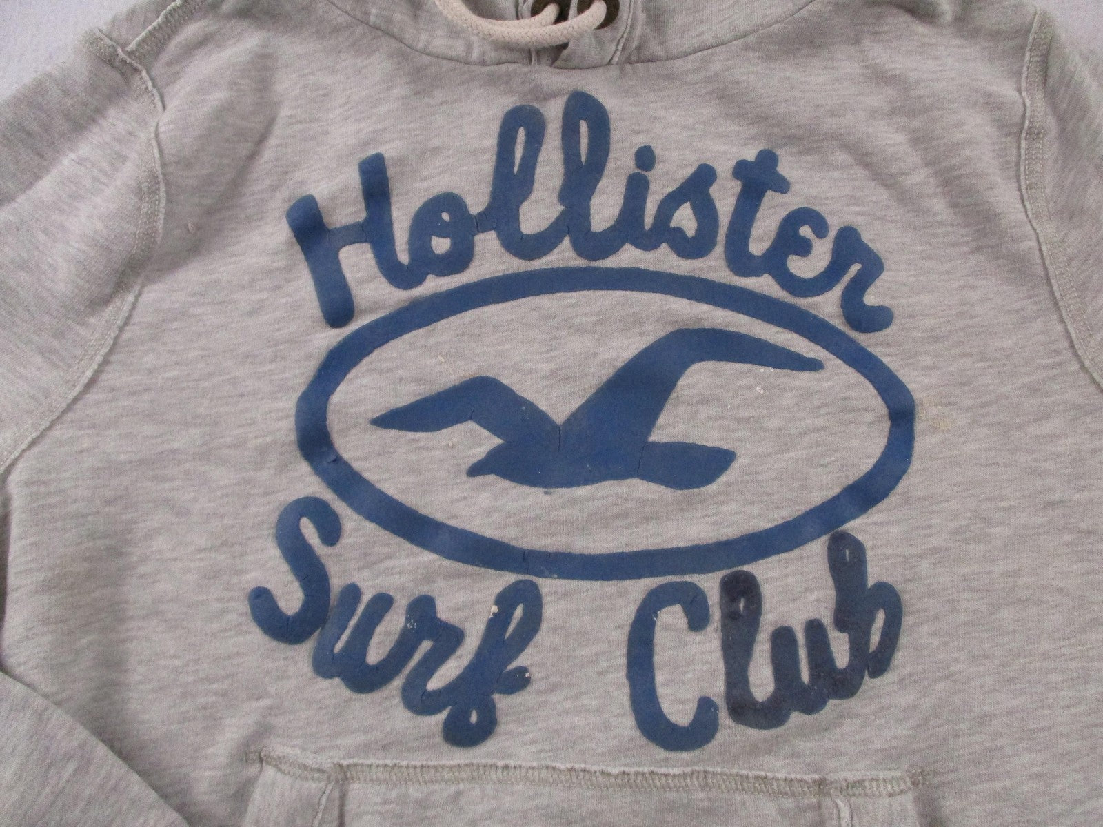 Hollister Hoodie Womens Large Gray Surf Club Graphic Pullover Fleece Sweatshirt2