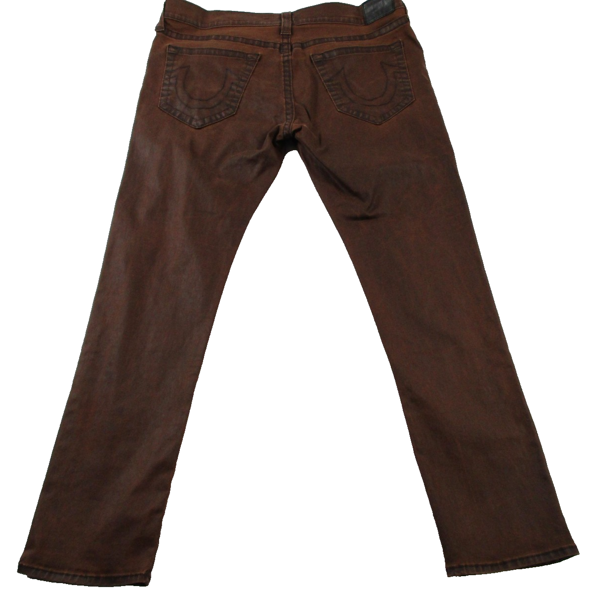 True Religion Dean Jeans Mens 40x32 Brown Tapered Slim Stretch Denim USA 14361