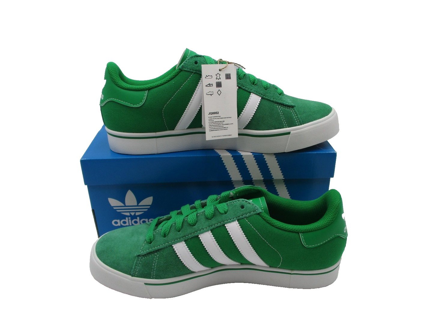 Adidas Campus Vulc Shoes Mens Size 9.5 Green White Originals Skate Suede JQ00521