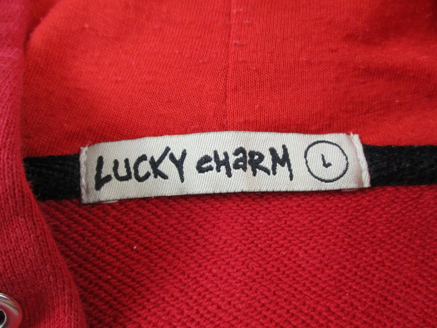 Lucky Charm Hoodie Kids Large Red Bunny Graphic Rhinestone Pullover 16482