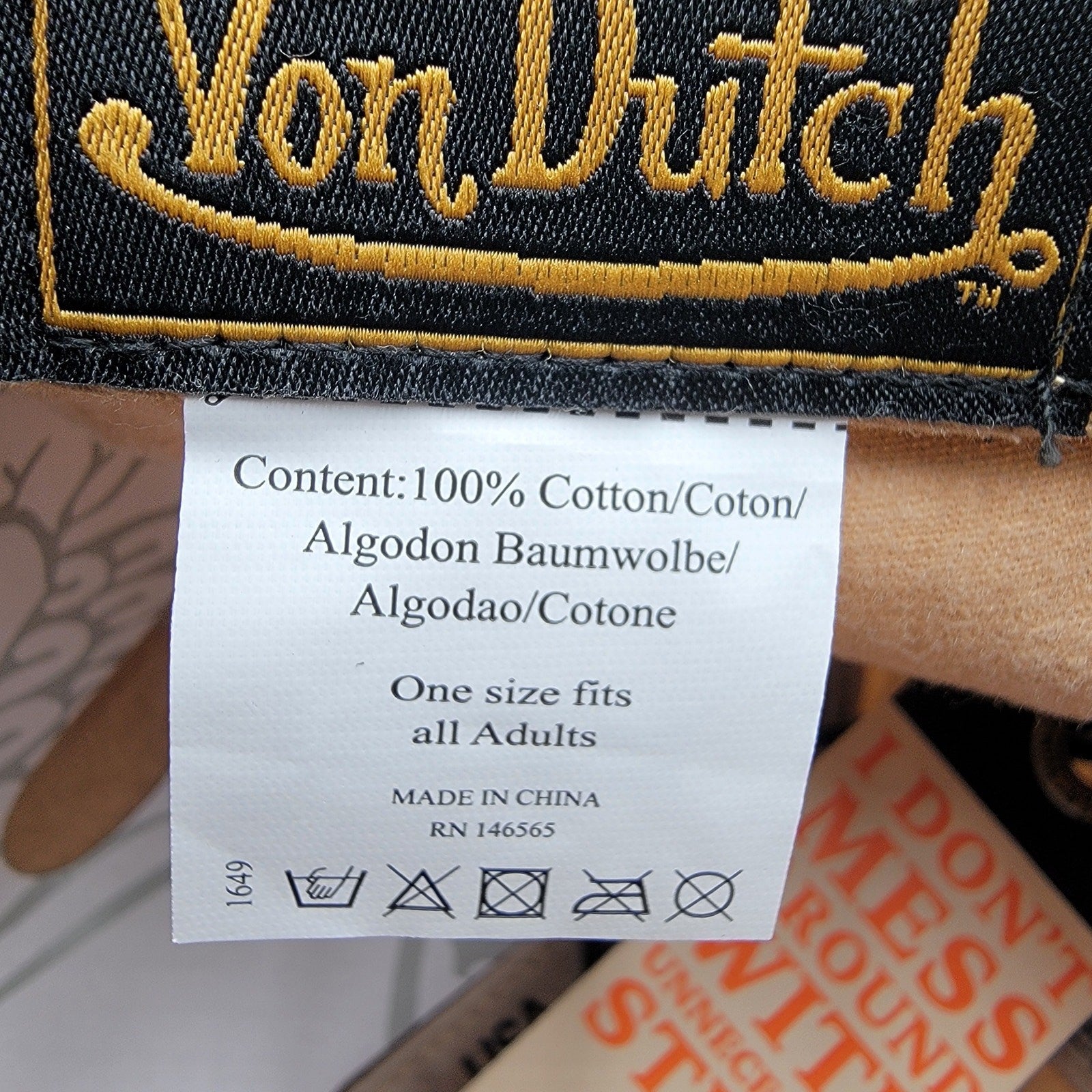 Von Dutch Distressed Denim Adjustable Dad Cap in Beige7
