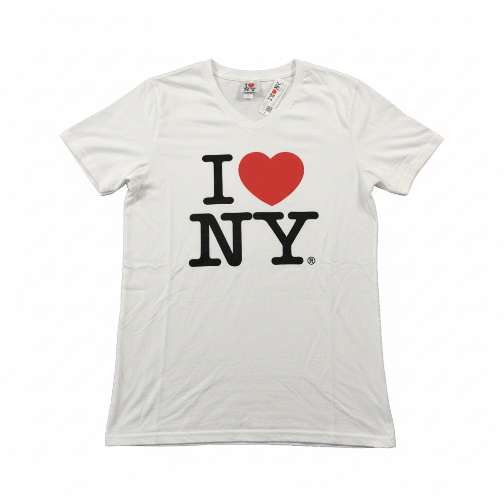 I Love NY Tourism Women's V-Neck White Tee New with Tags