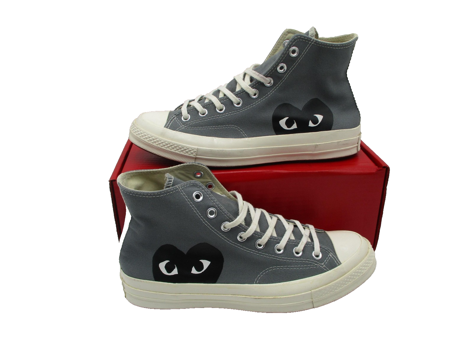 Converse x Comme des Garçons PLAY Chuck 70 Hi Shoes Mens Sz 10 Gray 171847C 1D21