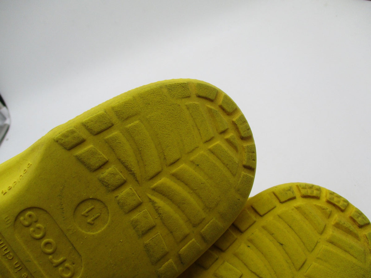 Crocs Classic Clog Shoes Mens Size 11 Yellow Slip On Sandals Comfort Casual11