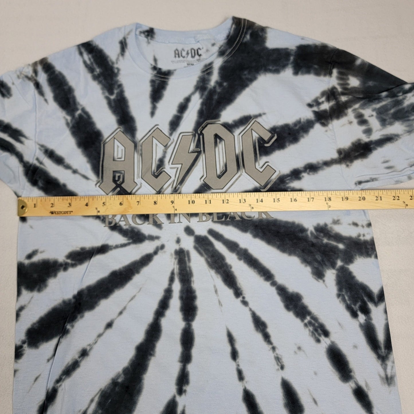 AC/DC Mens Medium Tie Dye Tshirt NWOT (650) Blue/Black3