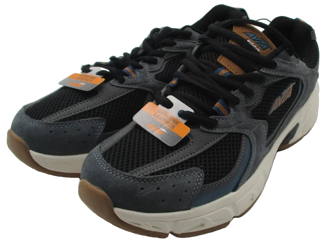 Avia 5000 Shoes Mens Size 9 Gray Leather Mesh Walking Running Sneakers0