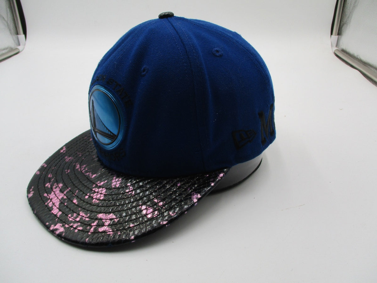 Golden State Warriors Hat Cap Strap Back One Size Blue Black NBA Mens New Era4
