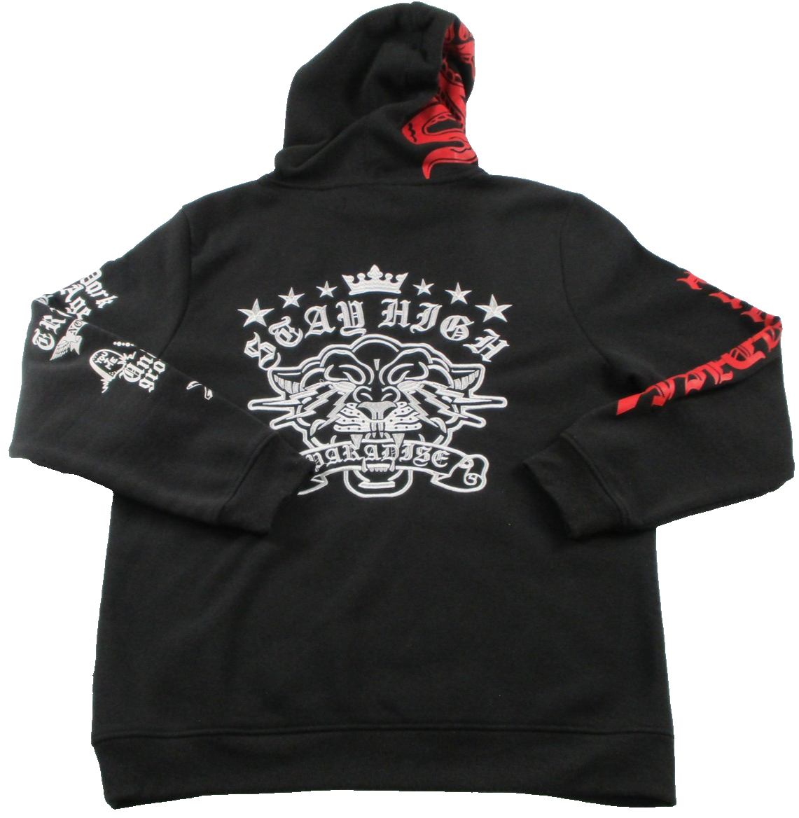 Rebel Minds Hoodie Mens XL Black Pullover Fleece Sweatshirt Stay High Paradise1