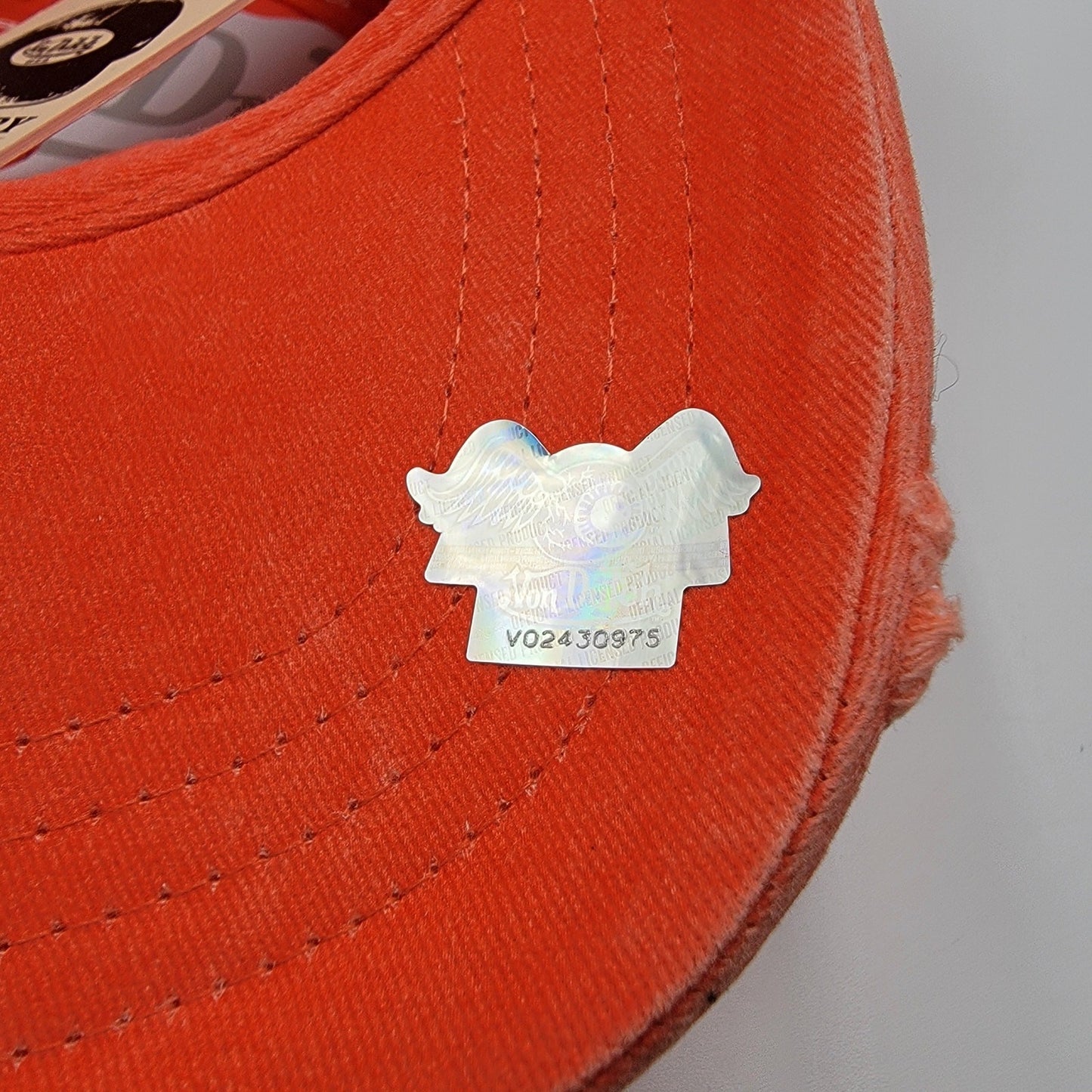 Von Dutch Distressed Denim Adjustable Dad Cap in Orange5