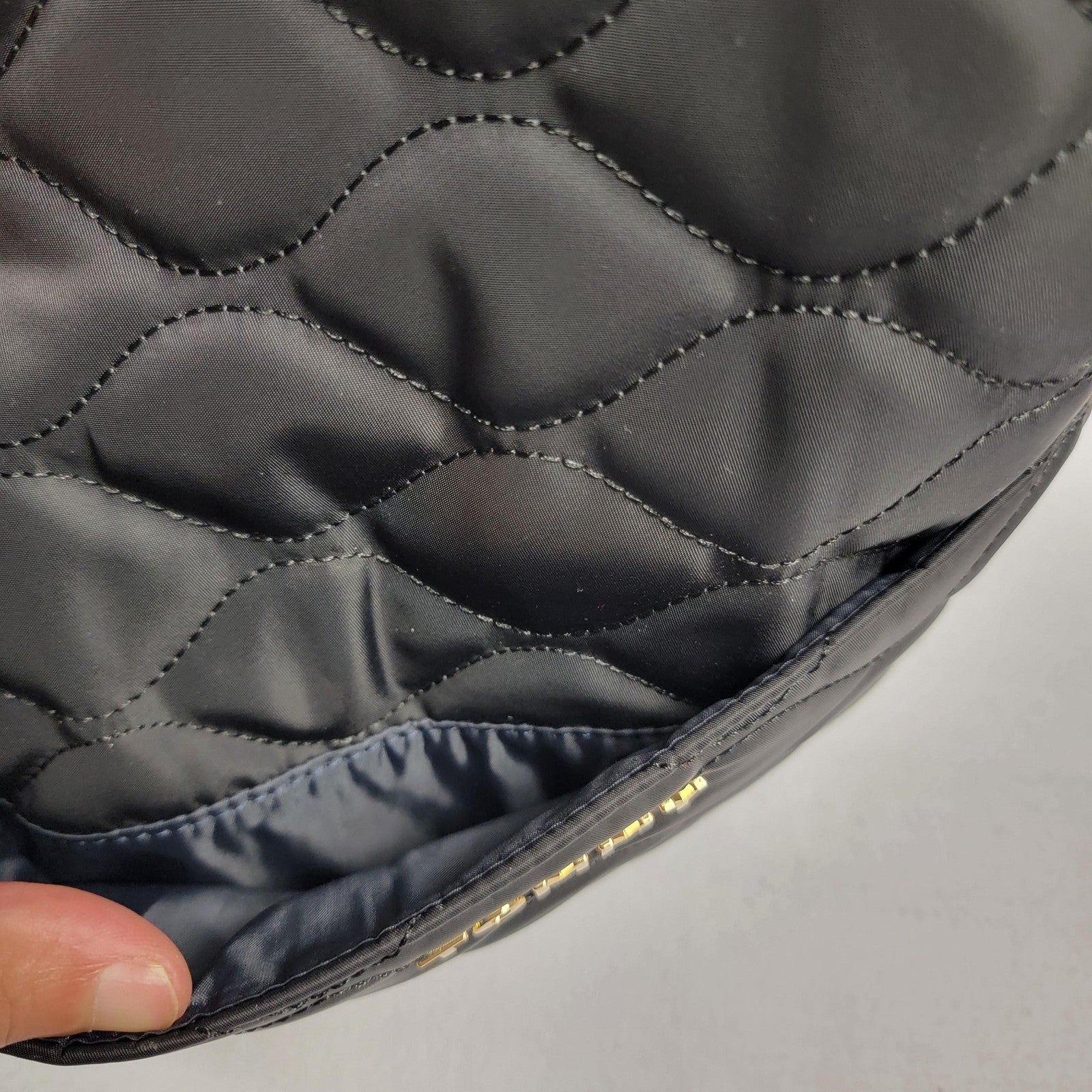 Tommy Hilfiger Backpack Womens Black Quilted Mini Bag Nylon Lightweight 69J90108