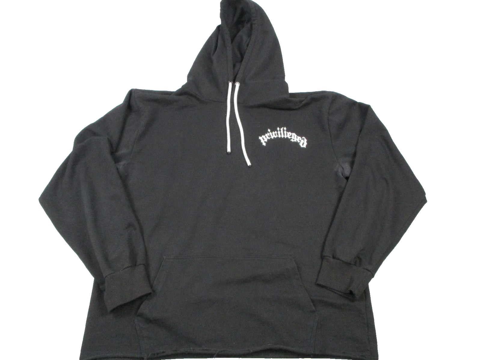 Bleecker&Mercer Hoodie Mens XL Black Privileged Graphic Pullover Sweatshirt 12160