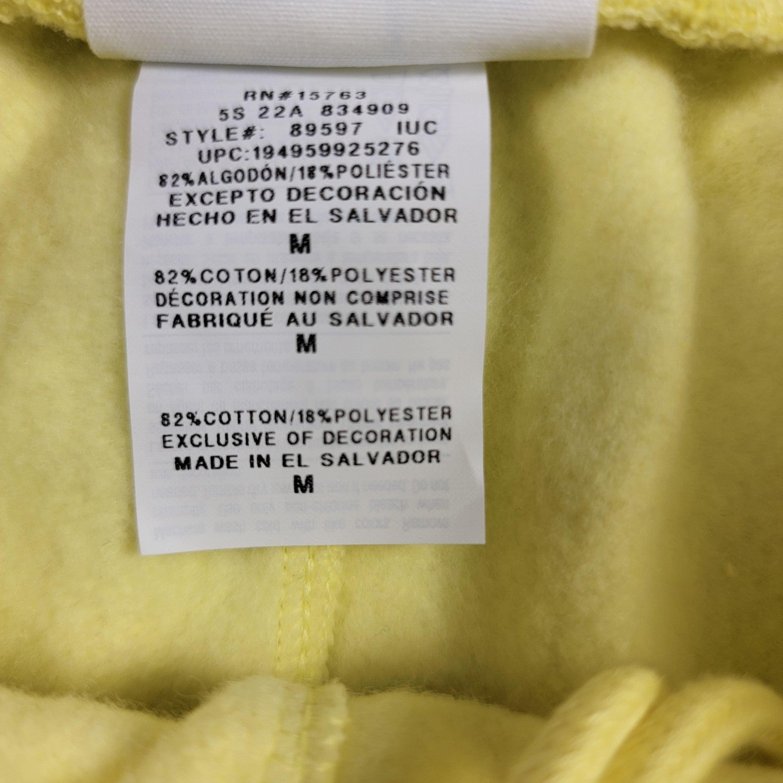 Champion Reverse Weave Shorts Mens Medium Yellow Cut Off Raw Edge Logo NWOT2
