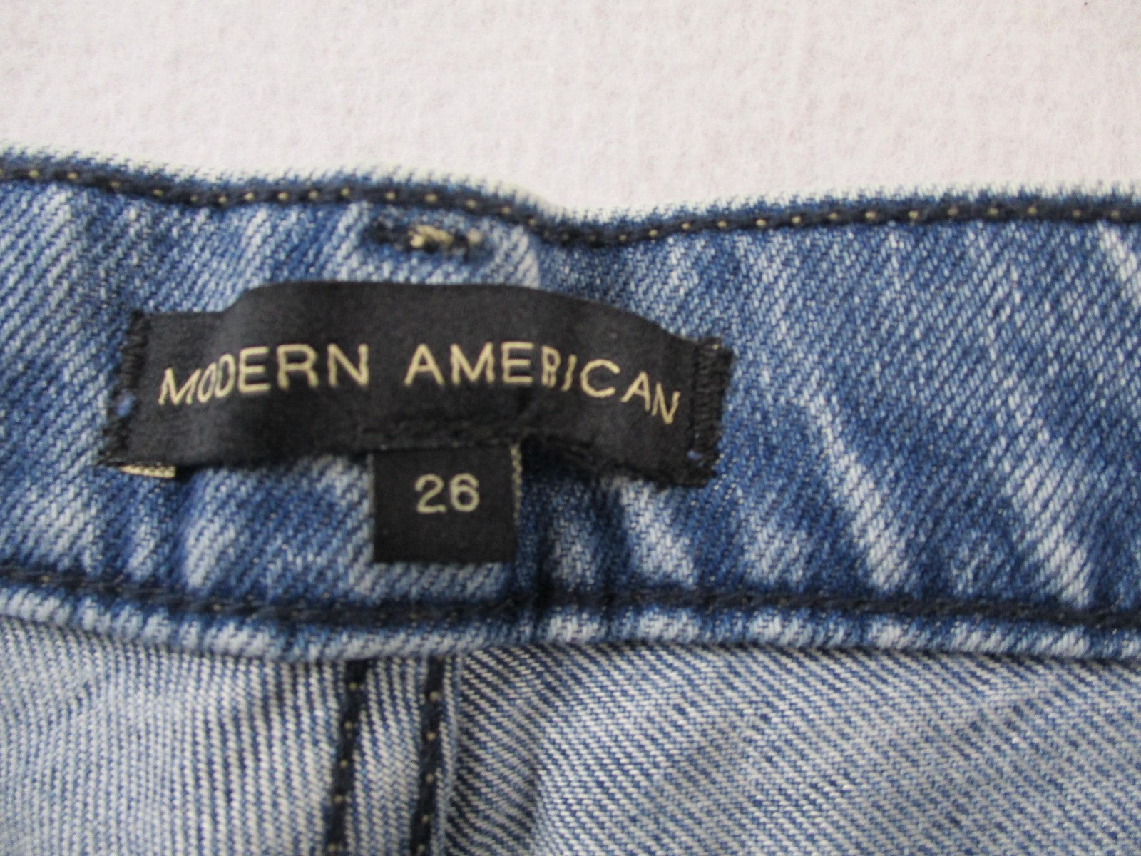 Modern American Jackson Cuff Jeans Womens 26 Smokey Blue High Rise Straight 14701