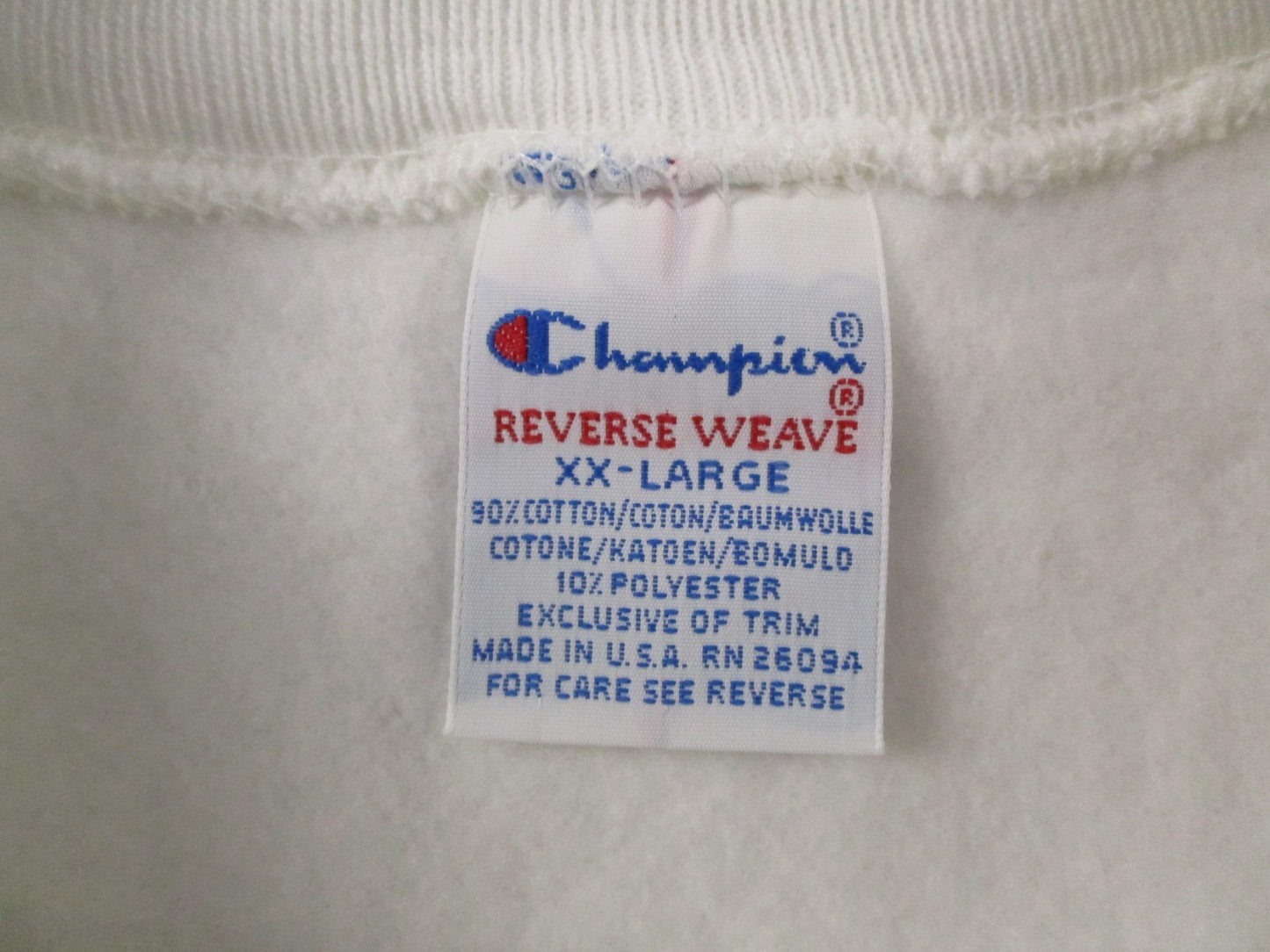 Champion Reverse Weave Crewneck Sweatshirt Vintage 1990s White XXL NWT Made USA2