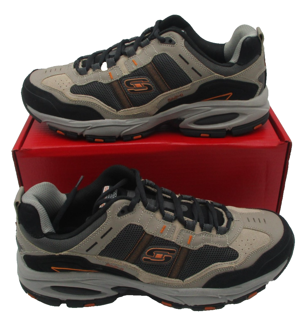 Skechers Sport SRR Shoes Mens Sz 11.5 Beige Black Wide Fit Sneakers 51241EW 1R12