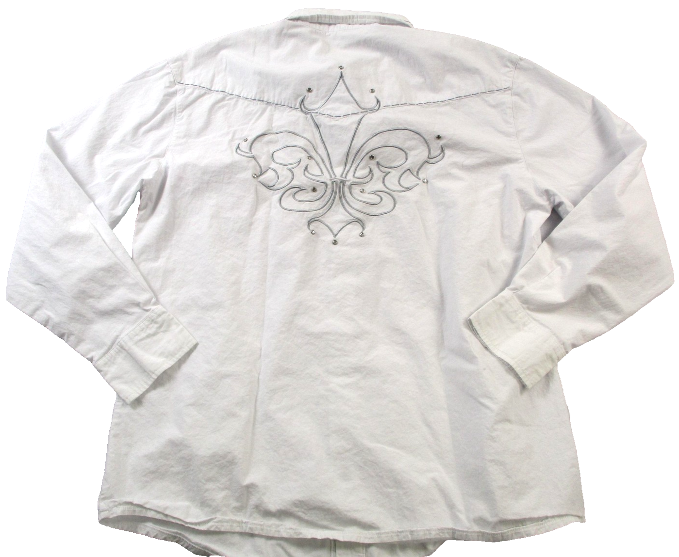 Riflessi Shirt Mens 2XL White Western Rhinestone Studded Snap Button Up 15051