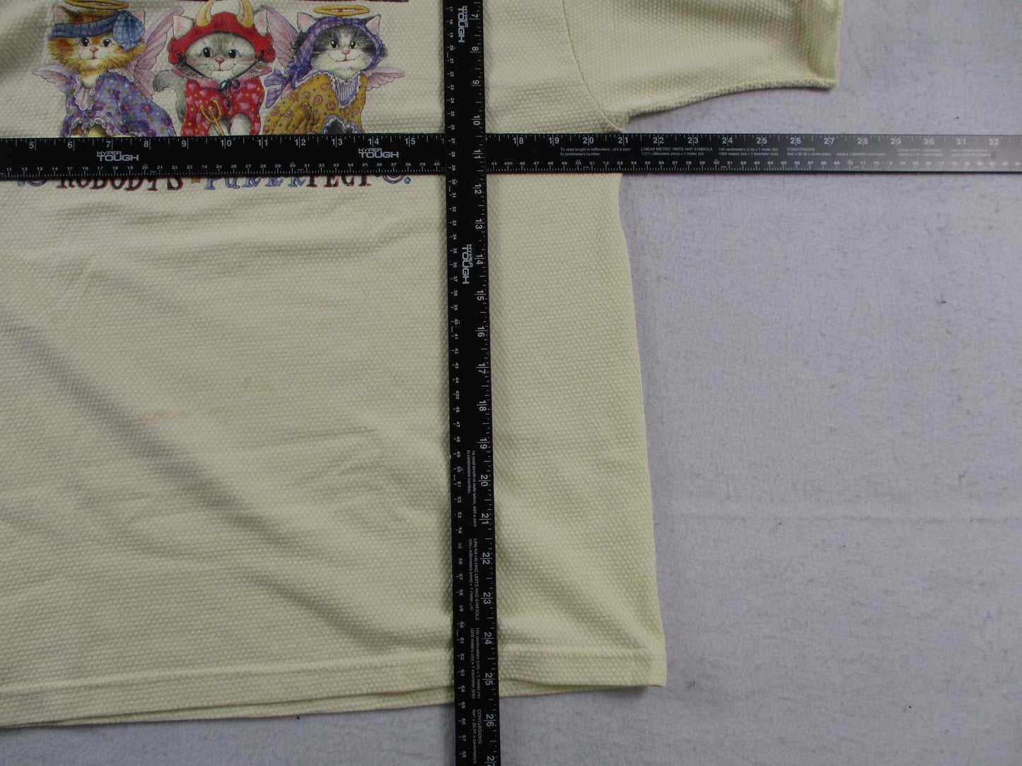 Vintage Won's Wear Nobody's Purr-Rfect Shirt Mens Large Yellow Cat Graphic Tee5