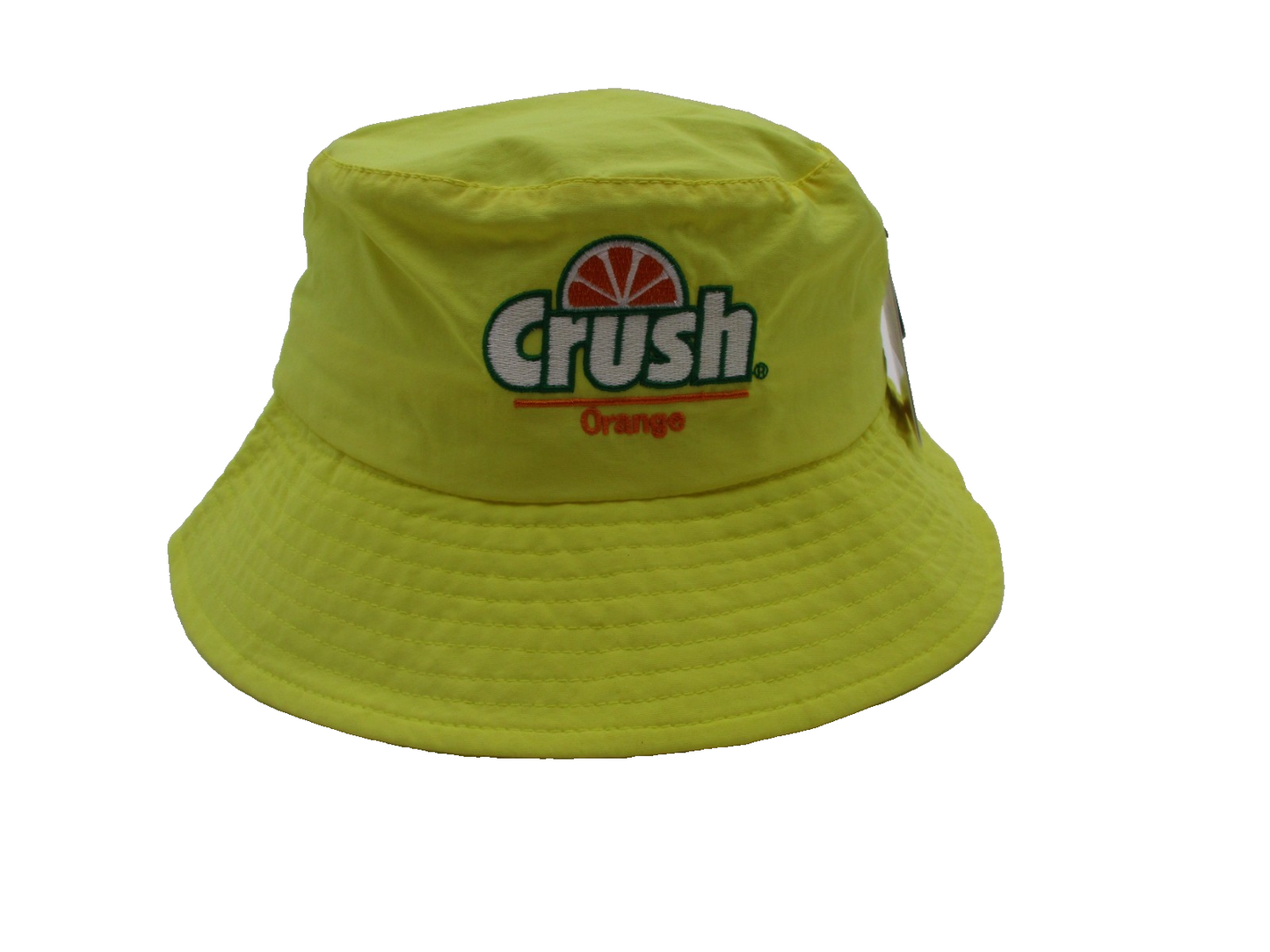 Crush Orange Soda Logo Bucket Hat NWT Yellow Nylon CultureFly One Size0