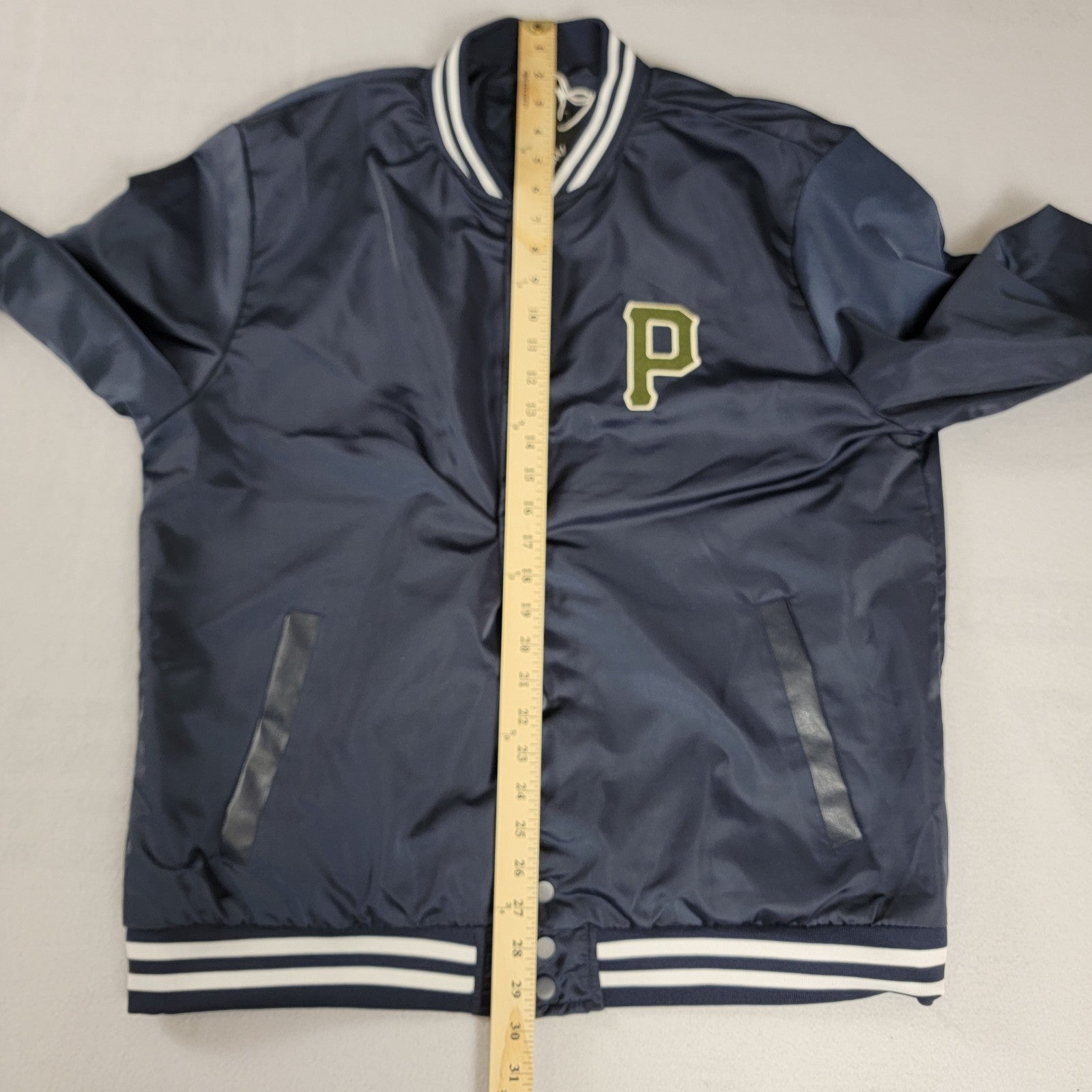 Primitive Dirty P Satin Varsity Jacket Navy Men’s L Skateboard Streetwear