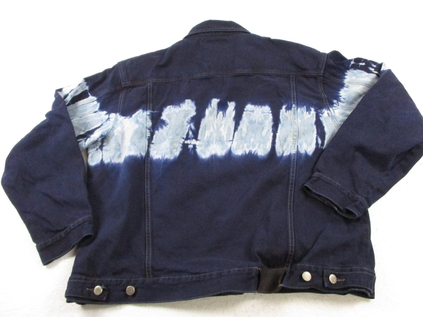 Vintage Karl Kani Jeans Jacket Mens 2XL Blue Tie Dye Denim 90s Hip Hop Varsity1