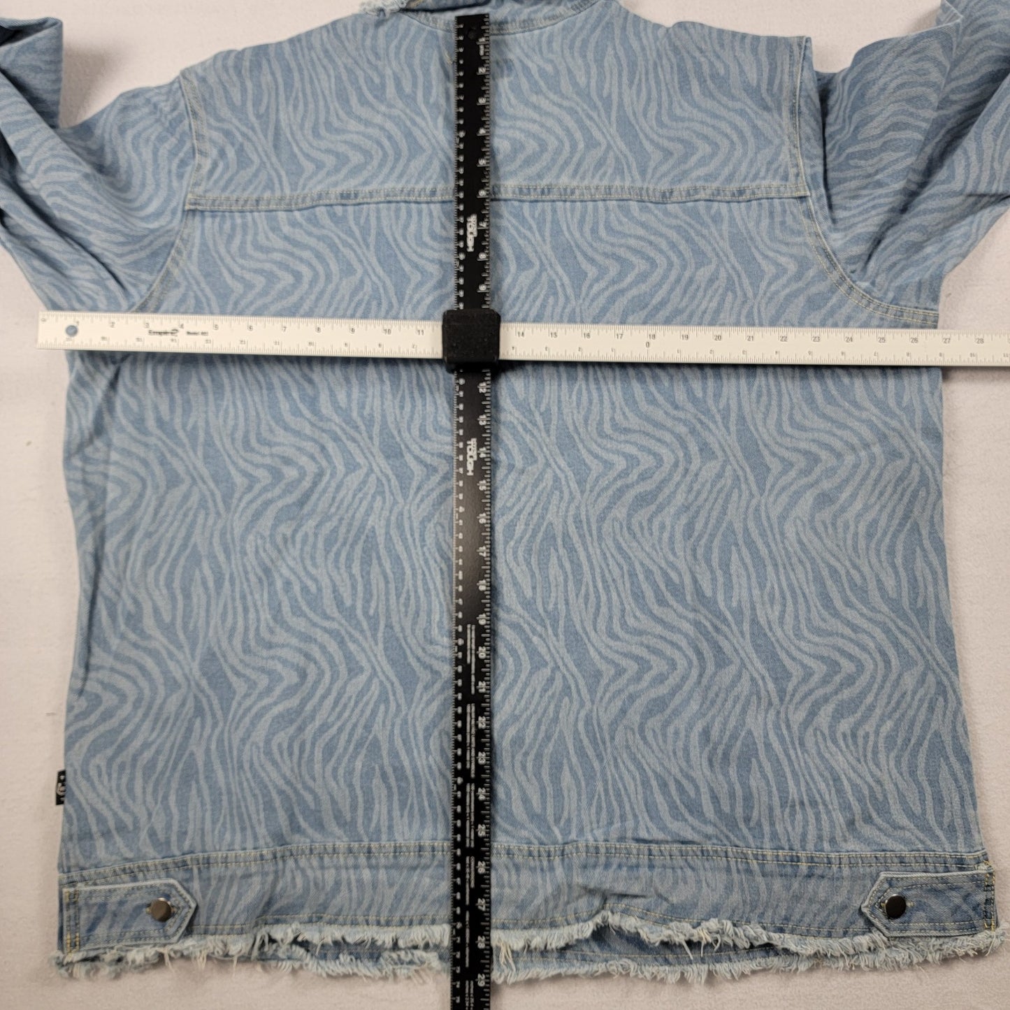 The Hideout Clothing “Coming of Age” Denim Jacket XXL Light Blue Zebra NWT