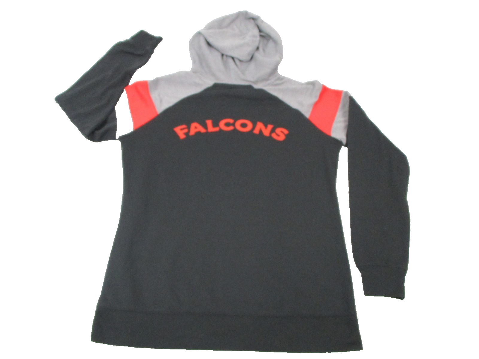 Atlanta Falcons Sweatshirt Womens Medium Gray Black NFL Football Hoodie Pullover1