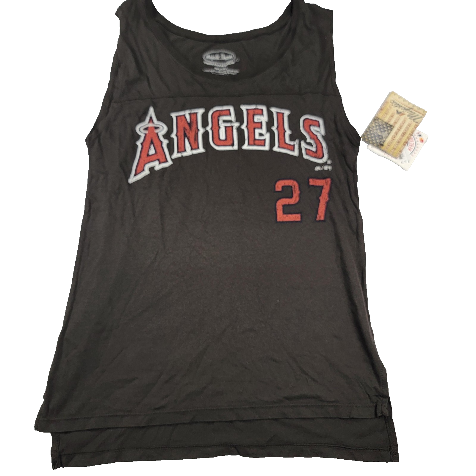 Los Angeles Angels Shirt Womens Small Black MLB Baseball Mike Trout 27 Tank 9960