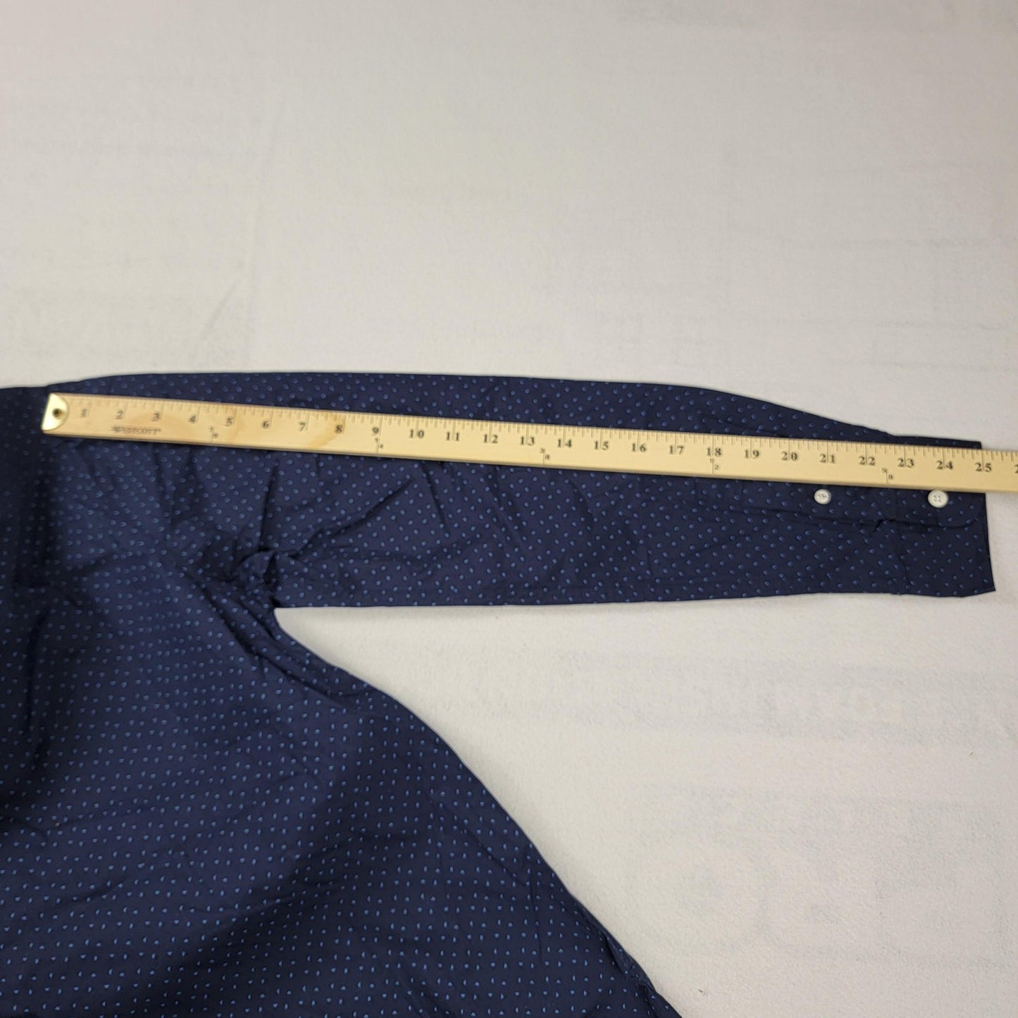Indigo Star Shirt Mens Small Navy Sans Long Sleeve Button Up Patterned Dress 6067