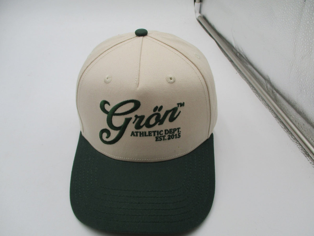 Gron Hat Cap Snap Back Mens One Size Beige Green Athletic Dept Twill Baseball1