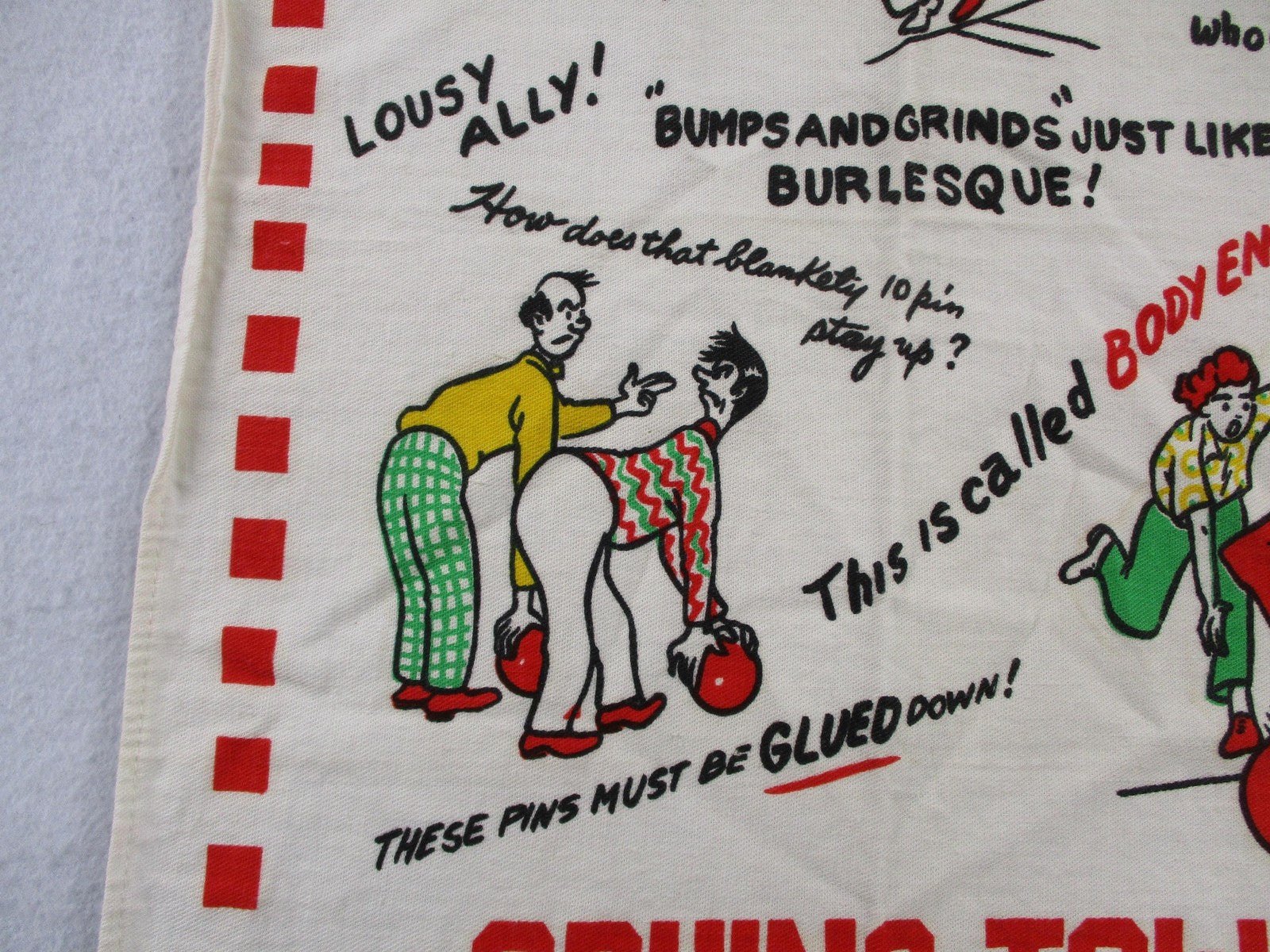 Bowler's Crying Towel Multicolor Cotton Retro Bowling Kitchen Tea Towel Humor4
