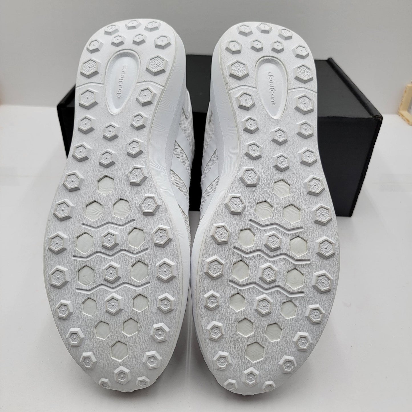 Adidas Cloudfoam Race Shoes Mens Size 10.5 White Mesh Running Sneakers B747287