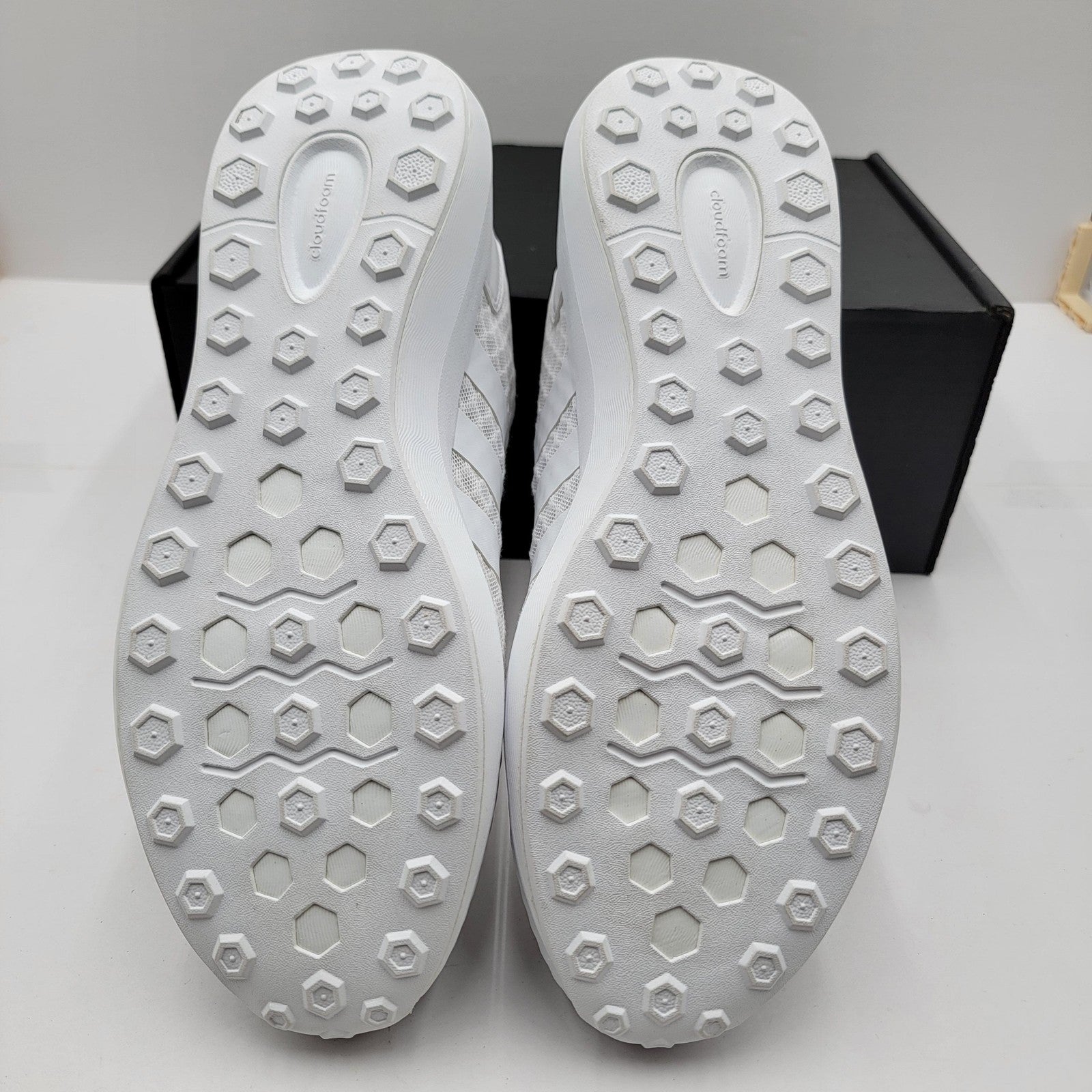 Adidas Cloudfoam Race Shoes Mens Size 10.5 White Mesh Running Sneakers B747287