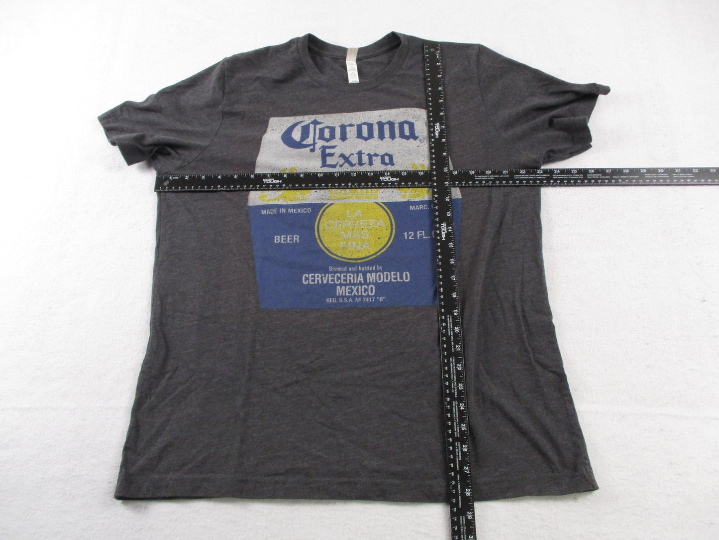 Corona Extra Shirt Mens XL Gray Bella + Canvas Beer Label Mexico Graphic Tee3