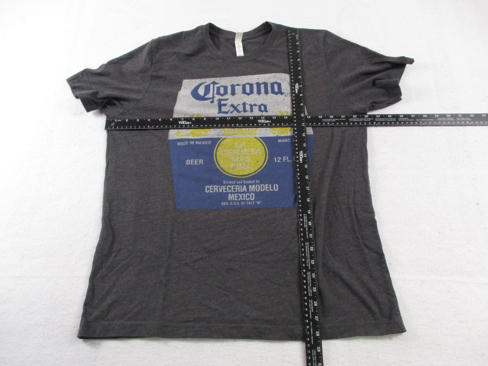 Corona Extra Shirt Mens XL Gray Bella + Canvas Beer Label Mexico Graphic Tee3