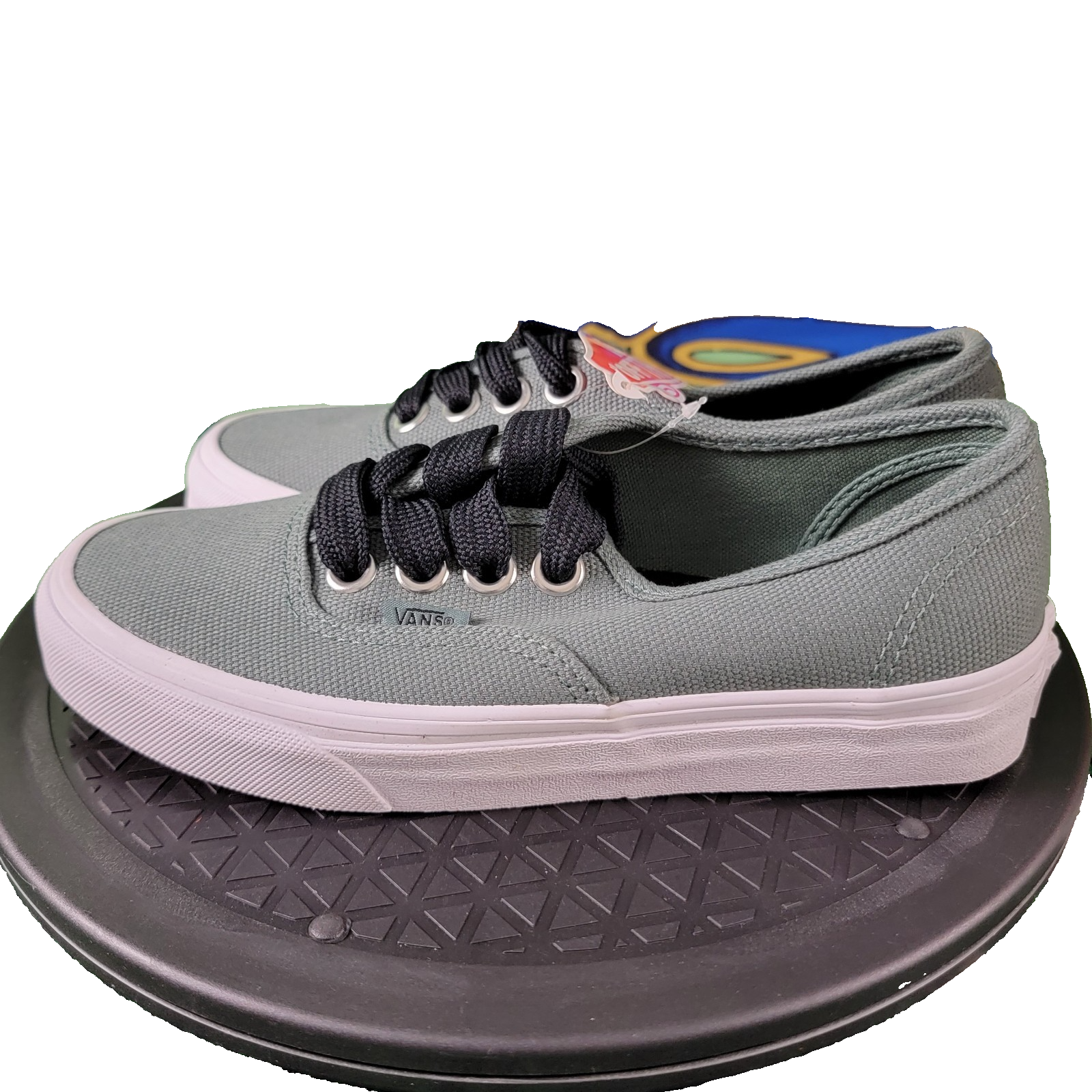 Vans Authentic (Oversize Laces) Women’s 6.5 Men 5 Green Black Canvas Skate Shoes2