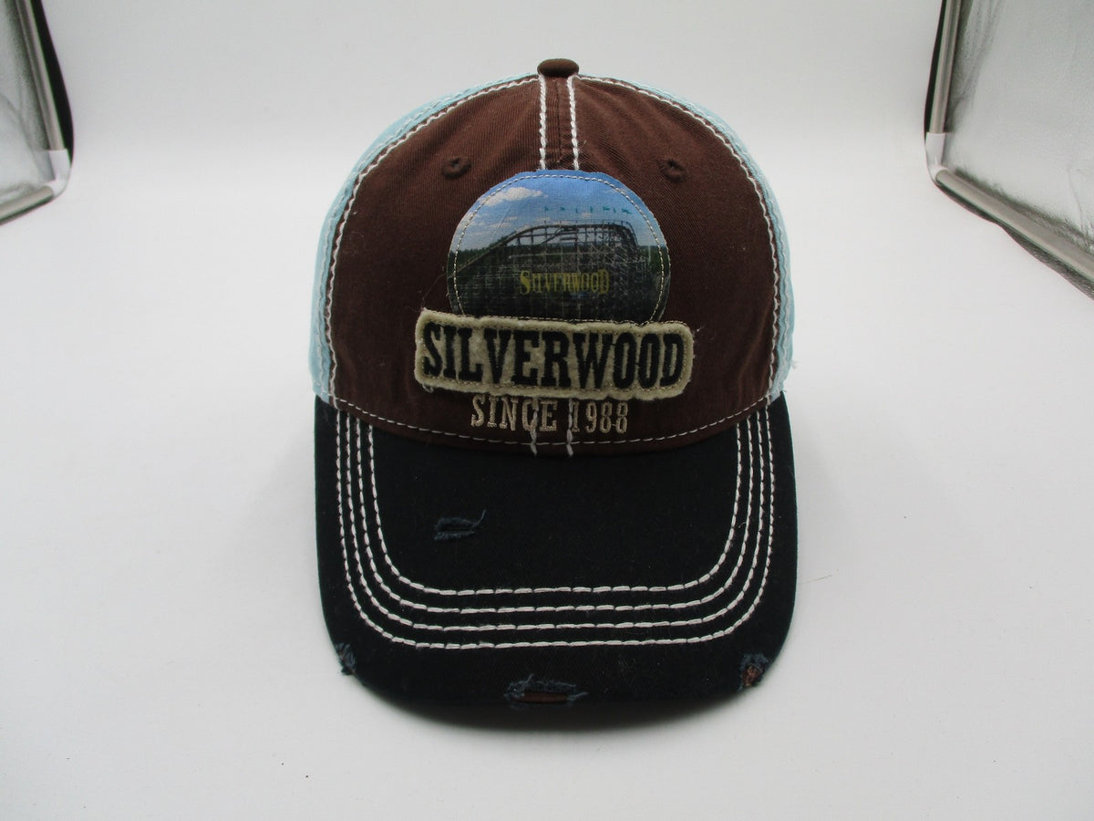 Silverwood Hat Cap Strap Back Mens One Size Brown Frayed Triangle Sport Headwear0