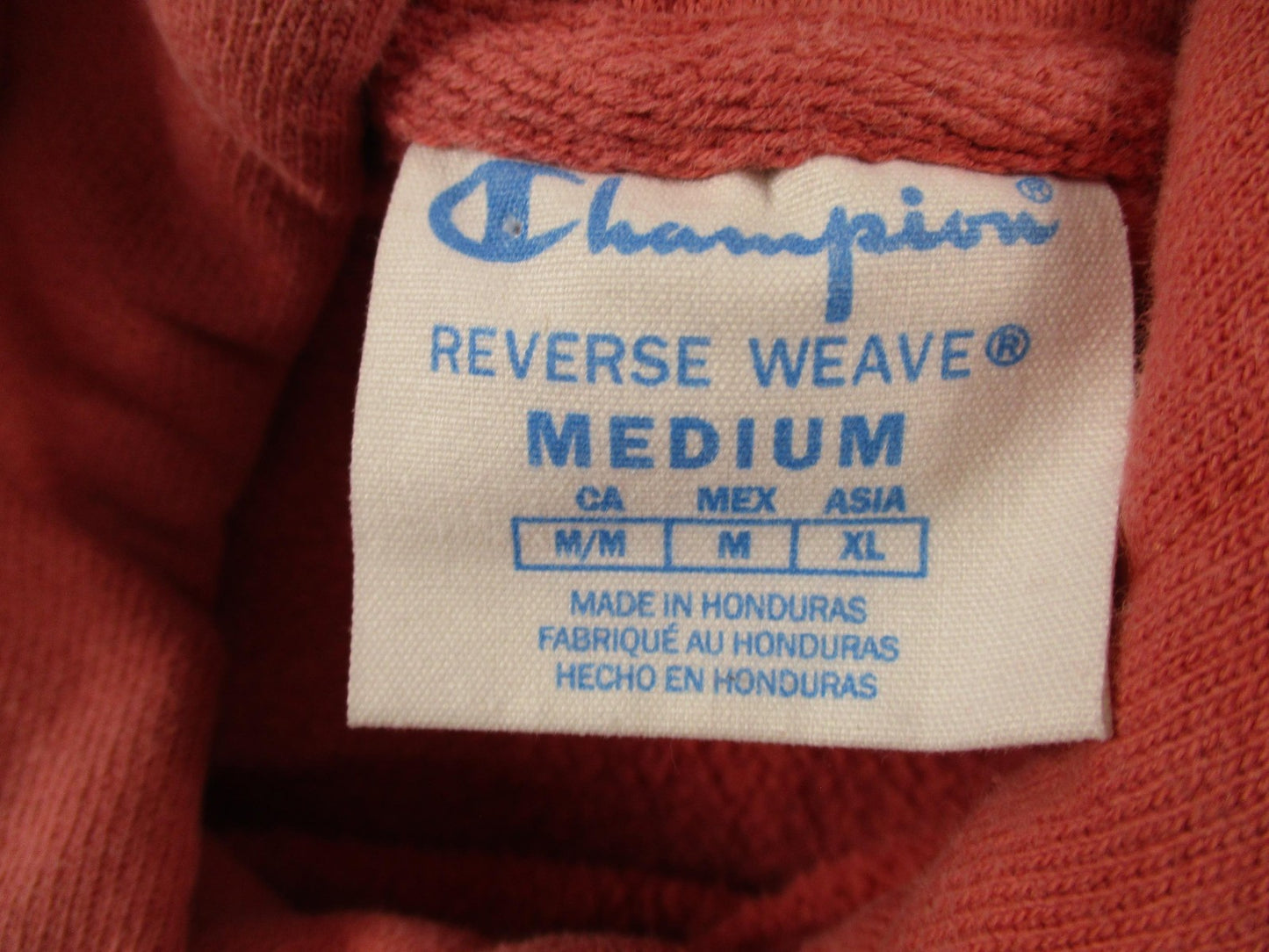 Vintage Champion Hoodie Mens Medium Pink Reverse Weave Sweatshirt Embroidered6