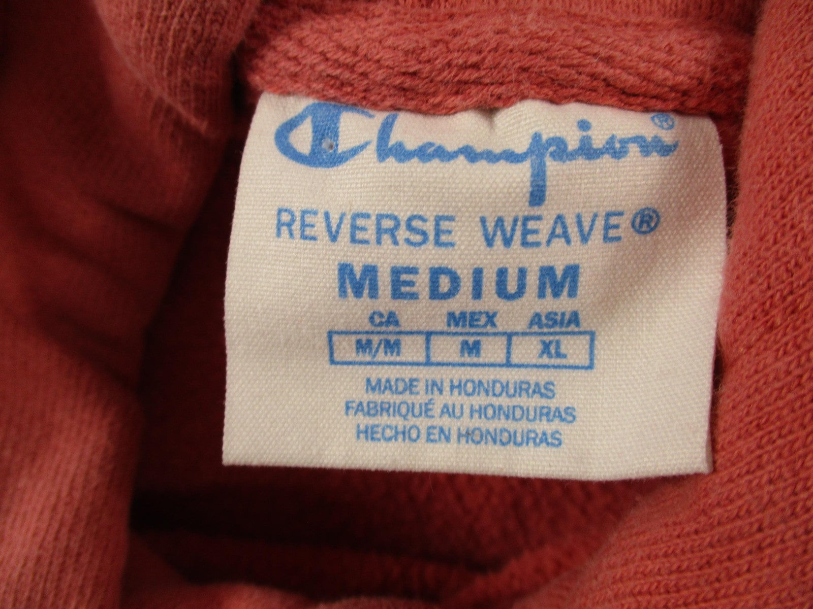 Vintage Champion Hoodie Mens Medium Pink Reverse Weave Sweatshirt Embroidered6