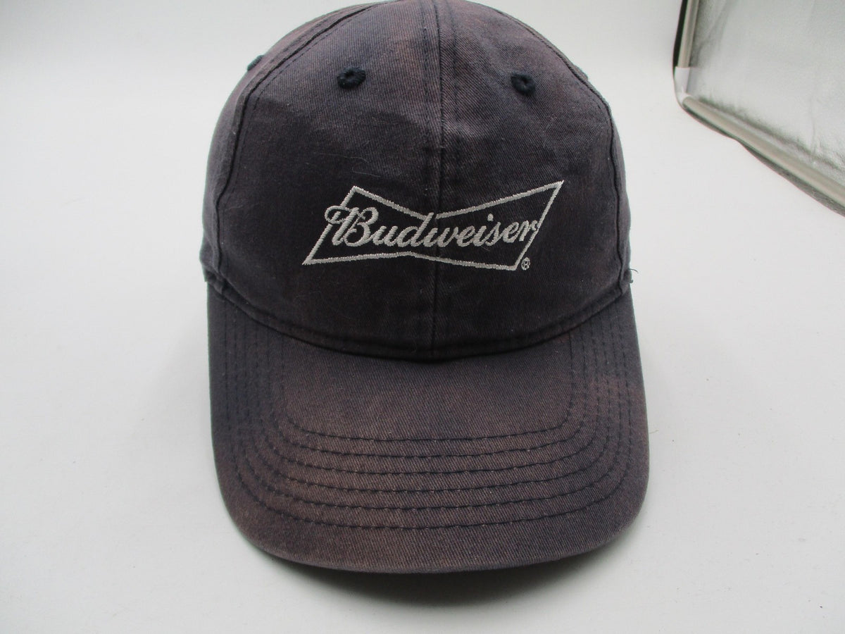 Budweiser Hat Cap Snap Back Mens One Size Blue Twill Beer Embroidered Logo0
