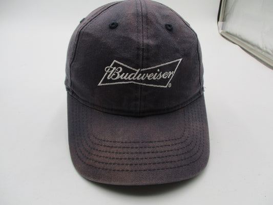 Budweiser Hat Cap Snap Back Mens One Size Blue Twill Beer Embroidered Logo0