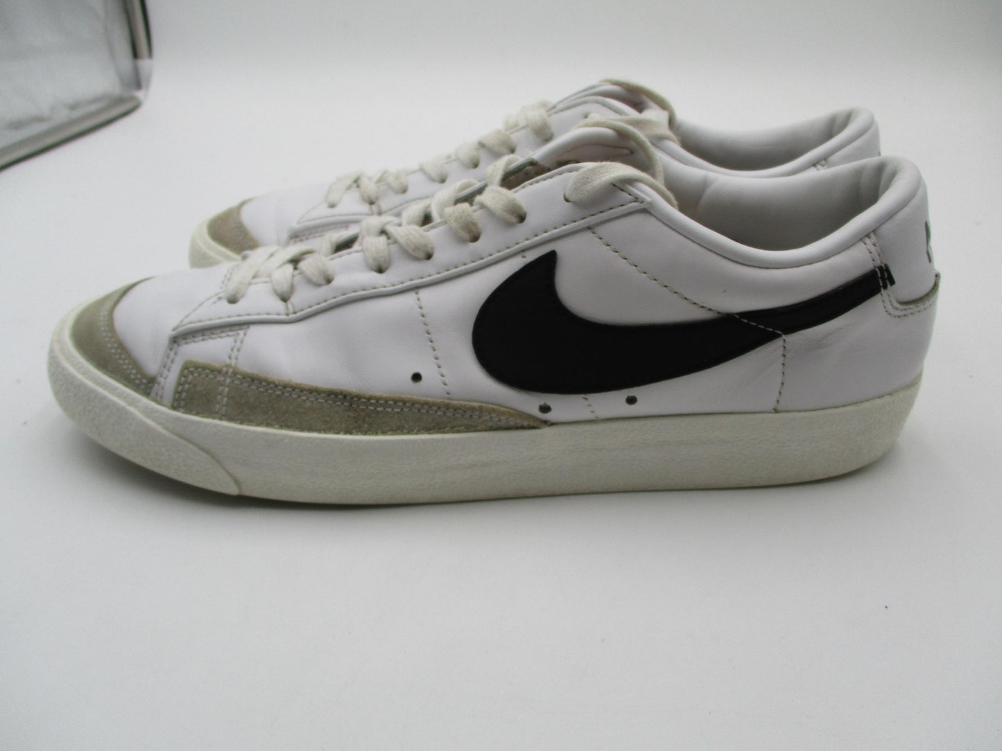 Nike Blazer Low '77 Shoes Mens Size 10.5 White Black Leather Sneakers DA6364-1015