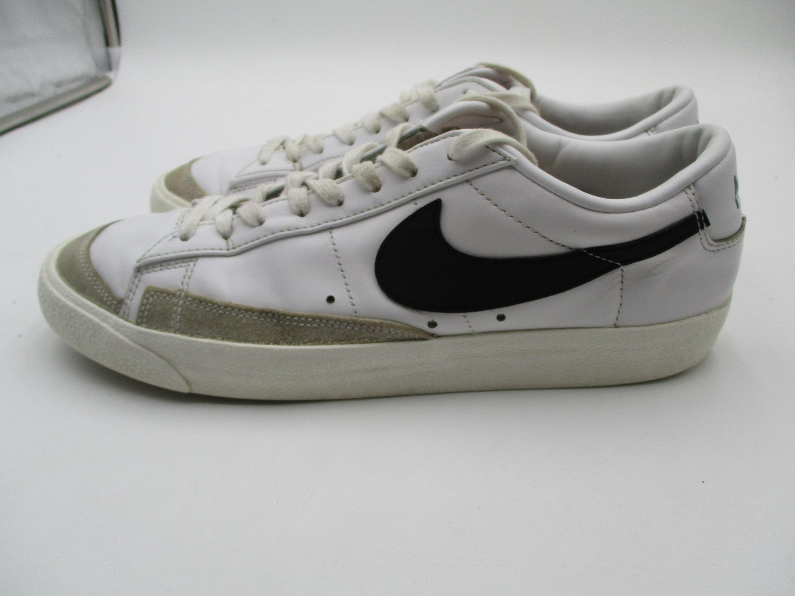 Nike Blazer Low '77 Shoes Mens Size 10.5 White Black Leather Sneakers DA6364-1015