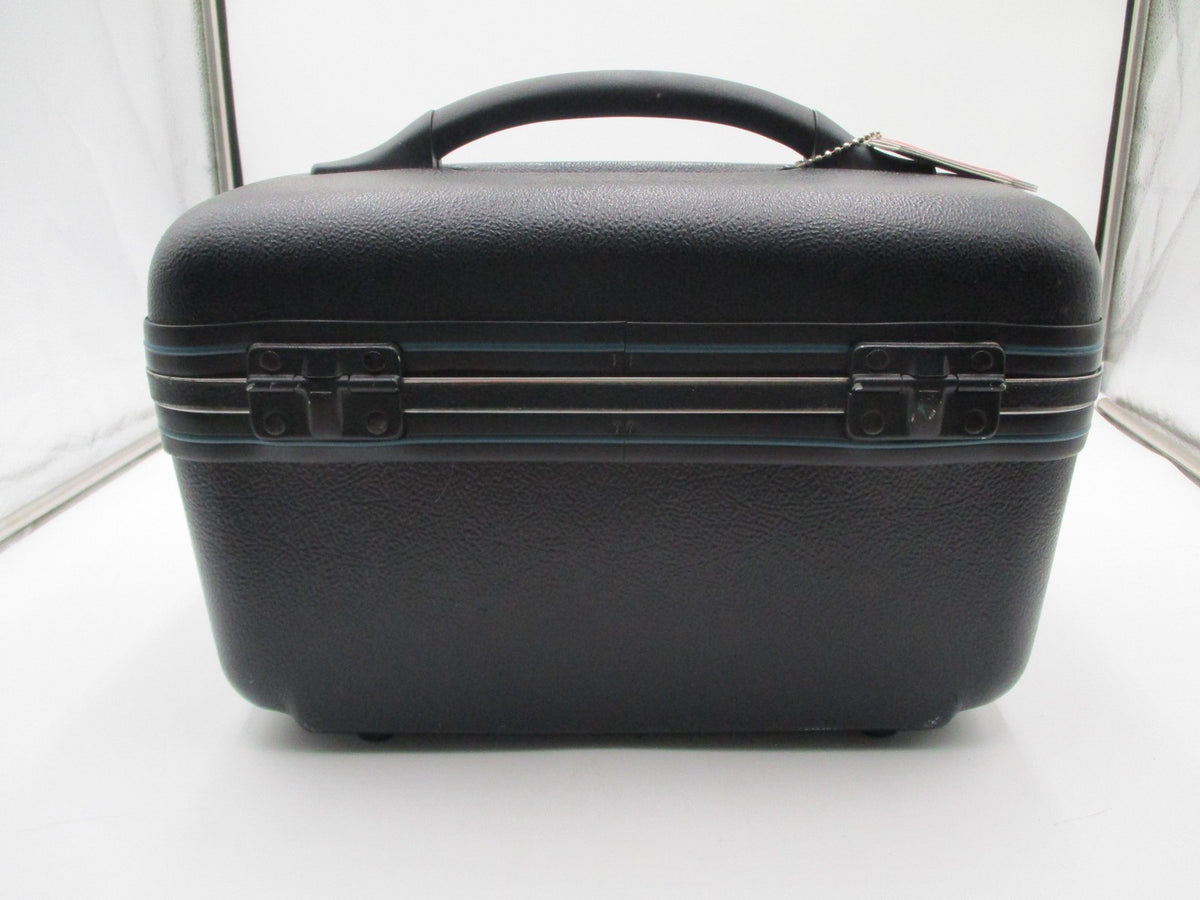 American Tourister Black 13" Hard Train Case Locking Women Cosmetic Makeup Bag2