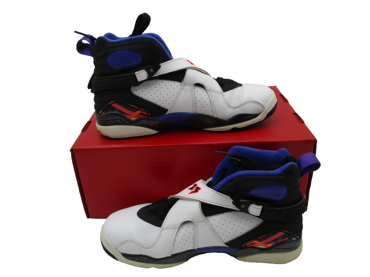 Jordan Air Jordan 8 Retro Threepeat Shoes Youth Size 7Y White Multi Sneakers 1K63