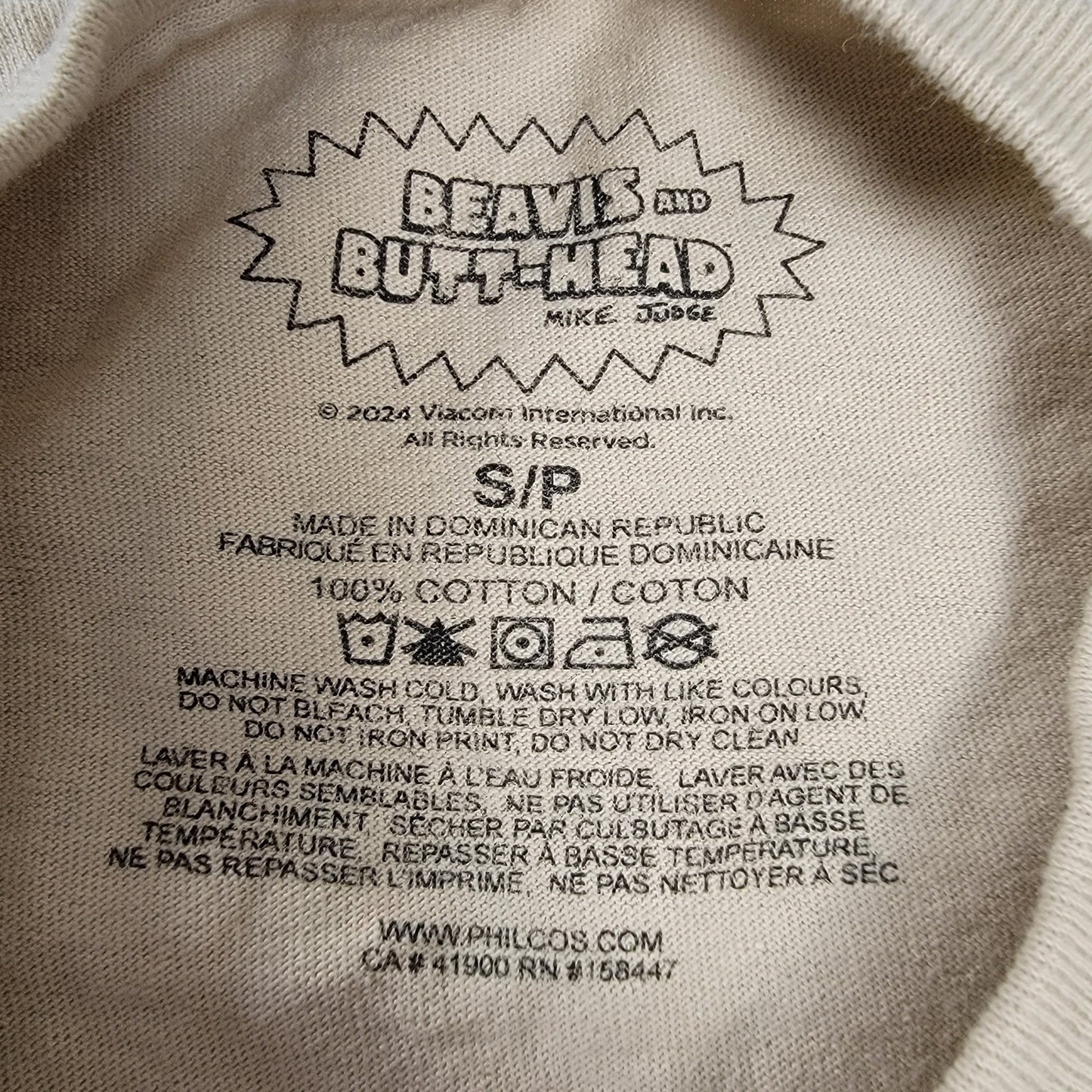 Beavis & Butthead 'I Don't Like Stuff that Sucks' Mens Tee Beige Sz M