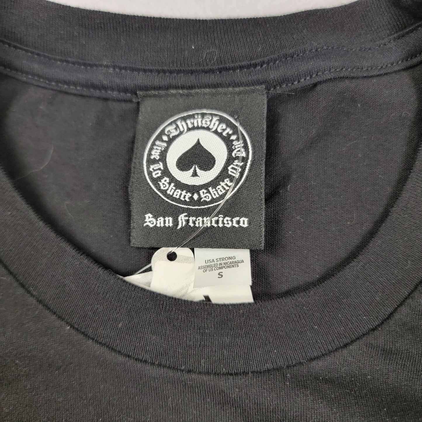2 Pack Black Thrasher & Blue Champion Shirt Mens Small Skateboard Tee