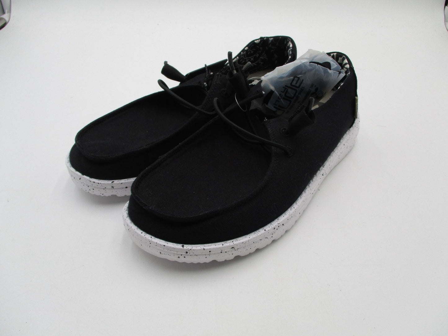Hey Dude Wendy Basic Shoes Womens Size 6 Black Odyssey Slip On Speckled Sole0