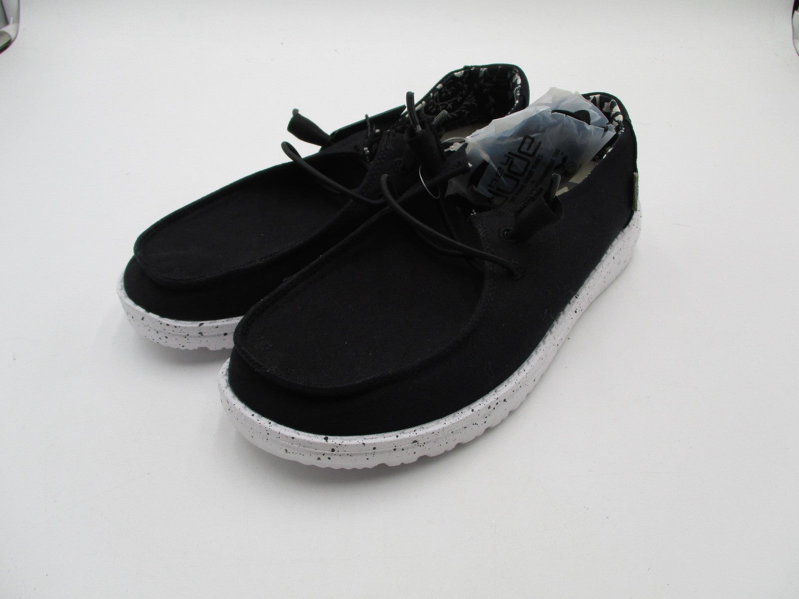 Hey Dude Wendy Basic Shoes Womens Size 6 Black Odyssey Slip On Speckled Sole0
