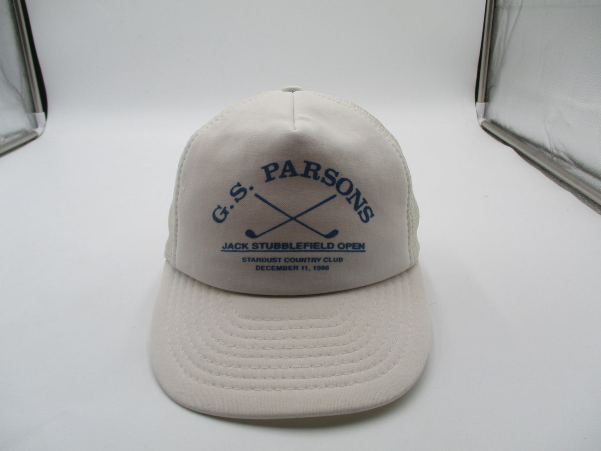 Vintage G.S. Parsons Hat Cap Snap Back Mens One Size White Golf Otto Trucker0